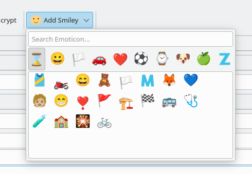 Screenshot showing the emoji picker